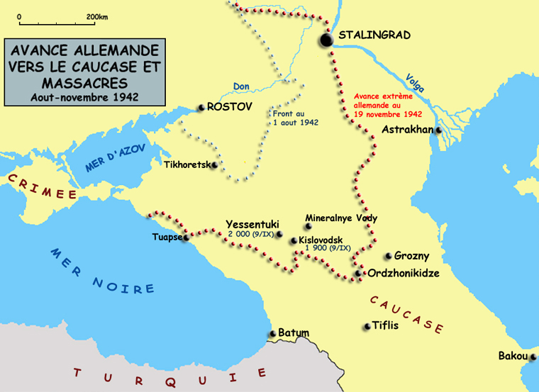 L’avance de la Wehrmacht dans le Caucase et les massacres des Einsatzgruppen d’août à novembre 1942