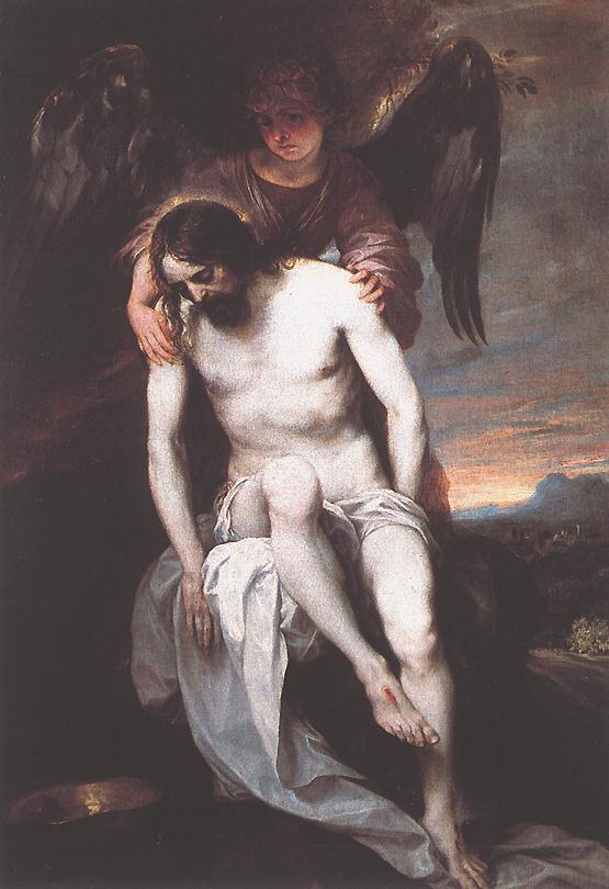 Alonso Cano : le Christ mort supporté par un ange. 1646 - 1652. Huile sur toile, 178 x 121 cm. Madrid, musée du Prado