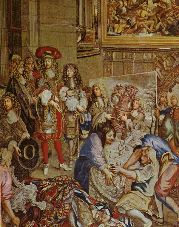 Louis XIV visite la manufacture des Gobelins. 1673. Tapisserie, 370 x 576cm. Versailles, musée du château