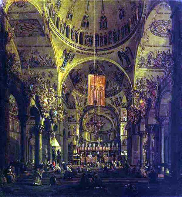 Intérieur de Saint Marc de Venise, d’après une peinture du XVIIè siècle