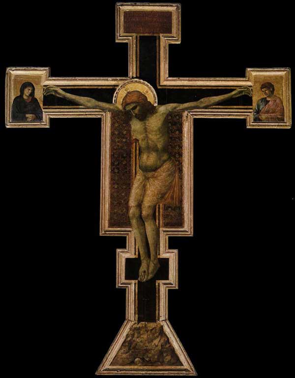 Giotto : Crucifix. 1290-1300. Tempera sur bois, 578 x 406 cm. Florence, Santa Maria Novella