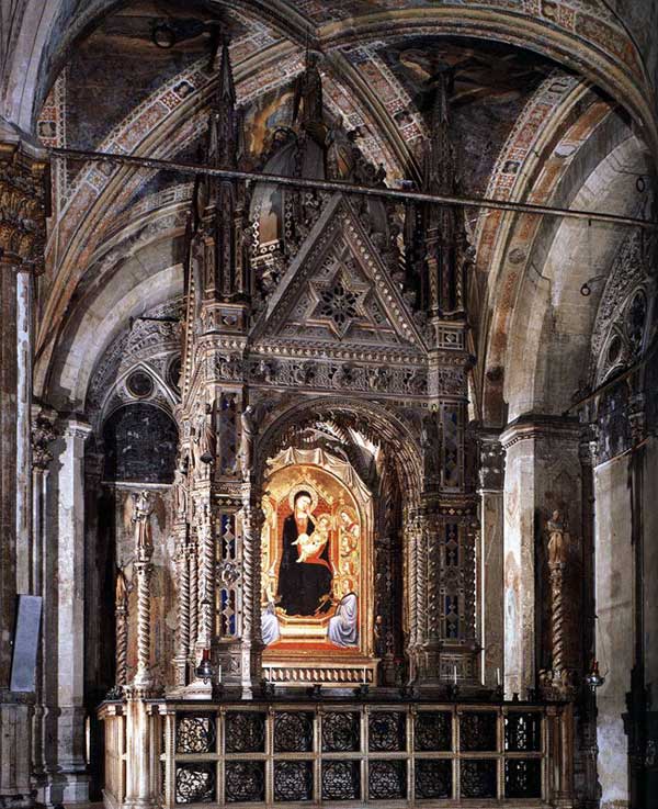 Orcagna : Tabernacle. 1359. Marbre, lapis lazuli, incrustations d’or et de verre. Florence, Orsanmichele