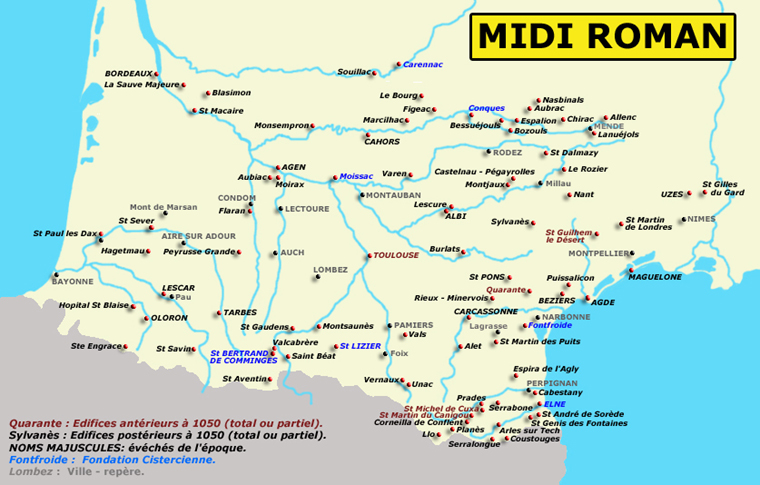 Carte du Midi roman