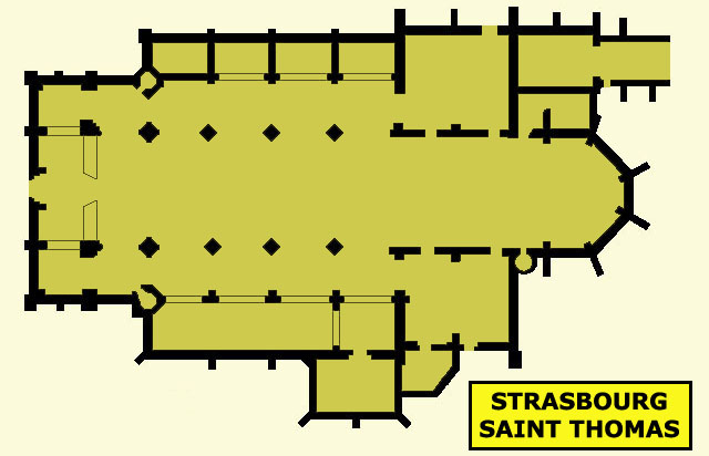Plan de l’église saint Thomas de Strasbourg