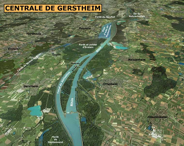 Gerstheim : la centrale sur le Rhin