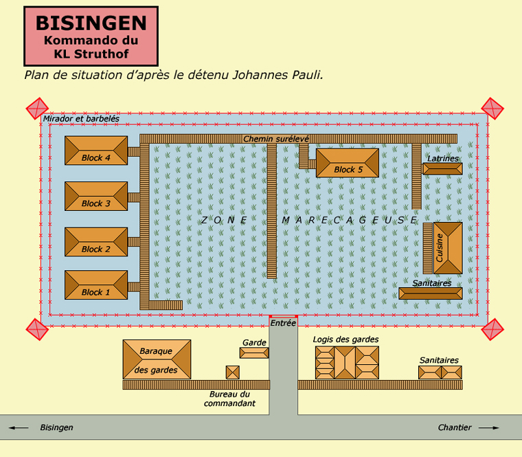 Plan du camp de Bisingen, en Bade-Wurtemberg