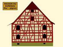 Maison à colombages du Sundgau : mur-pignon. (La maison alsacienne)