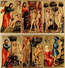 Meister Bertram (Maître Bertram de Minden) (1345-1415) : Scènes de la vie du Christ. Retable de Saint Pierre de Grabow. Hambourg, Kunsthalle