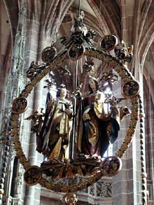Veit Stoss (1438/47-1533) : L’annonciation Nuremberg (1517), cathédrale saint Laurent