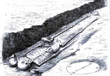 Argentorate : nécropole de la porte Blanche. Dessin de la sépulture 24. Fouille de Straub, 1879-1880