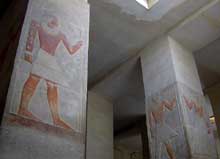 Saqqara. Mastaba de Mérérouka : décors de la grande salle intérieure. (Site Egypte antique)