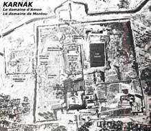 Karnak : vue aérienne du domaine dAmon et du domaine de Montou. (Site Egypte antique)