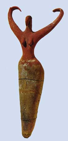 Egypte, culture de Nagada I : figurine peinte. New York, Brooklyn museum. (Site Egypte antique)