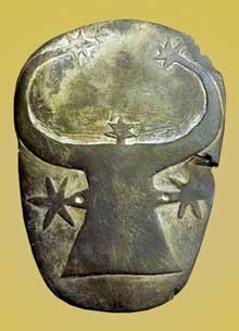 Egypte, culture de Nagada II : palette à fard, tombe 59 de Guizeh. Schiste. Musée du Caire. (Site Egypte antique)