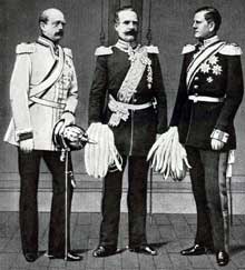 Trois « grands » du nouveau Reich : Otto von Bismarck, Albrecht von Roon et Helmuth Moltke (de gauche à droite)