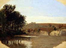 Louis Léopold Boilly : Vue d’un lac. 1797. Huile sur toile. Los Angeles County Museum of Art