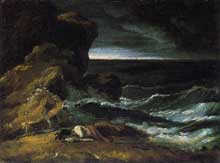 Théodore Géricault : le naufrage. 1821-1824. Huile sur toile, 19 x 25 cm. Paris, Musée du Louvre