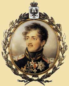 Jean-Baptiste Isabey : Le Prince Auguste de Prusse. 1814. Couleurs à l’eau, 115 x 100 mm. Londres, Wallace Collection