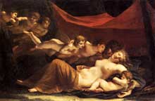Marie-Constance Mayer : le sommeil de Vénus et Cupidon. 1806. Huile sur toile, 97 x 145 cm. Londres, Wallace collection