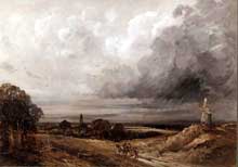 Georges Michel : Paysage près de Paris. vers 1820-1825. Huile sur toile, 75,5 x 105,4 cm. Valence, Musée des Beaux-Arts et d’Archéologie