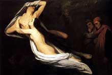 Ary Scheffer : Les ombres de Francesca da Rimini et de Paolo Malatesta apparaissent à Dante et à Virgile. 1835. Huile sur toile Londres, 172 x 238 cm. Wallace Collection