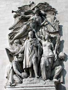 Jean Pierre Cortot : le triomphe de 1810. Pierre. Paris, arc de Triomphe de l’Etoile