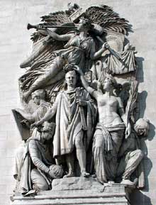 Jean Pierre Cortot : le triomphe de 1810. Pierre. Paris, arc de Triomphe de l’Etoile