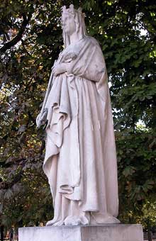 Augustin Dumont : Blanche de Castille. Pierre. Paris, Jardin du Luxembourg