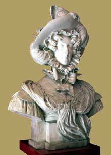 Antonin Marie Moine : buste de Marie Amélie de Bourbon Sicile, reine des Français. 1833. Marbre. Paris, musée Carnavalet