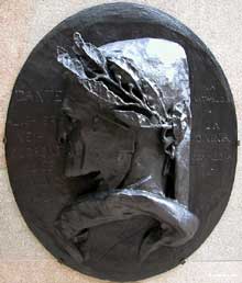 Auguste Préault : Dante Alighieri. 1853. Haut relief en bronze, 86 x 95 cm. Paris, Musée d’Orsay