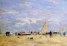 Eugène Boudin : La Jetée de Deauville. 1869. Huile sur toile, 23,5 cm x 32,5 cm. Paris, musée d’Orsay