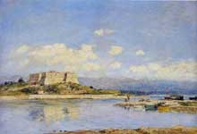 Eugène Boudin : Antibes, le Fort carré. 1893. Huile sur toile, 46,5 x 66 cm. Collection  privée