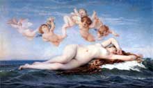 Alexandre Cabanel : la naissance de Vénus. 1863. Huile sur toile, 130 x 225 cm. Paris, Musée d’Orsay