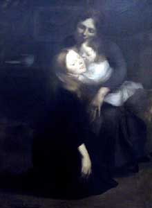 Eugène Carrière : intimité. Vers 1899. Huile sur toile, 99 x 130 cm. Paris, Musée d’Orsay