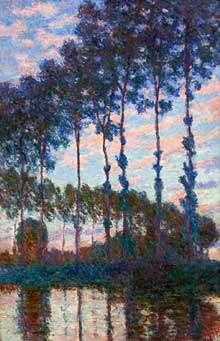 Claude Monet : Peupliers sur l’Epte. 1891. Huile sur toile, 64 cm x 101 cm. Londres, National Gallery