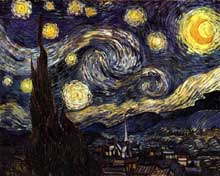 Vincent Van Gogh : la nuit étoilée. Juin 1889. Huile sur toile, 73 x 92 cm. New York, Museum of Modern Art