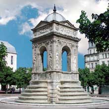 Pierre Lescot : La fontaine des Nymphes (fontaine des Innocents), 1549 (remaniée en 1788 et 1860). Sculptures de Jean Goujon