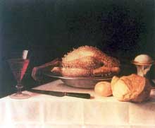 Stoskopff Sébastien : Nature morte au poulet. Œuvre signée. Huile sur toile, 52 x 64cm. Collection privée. (Histoire de l’art)
