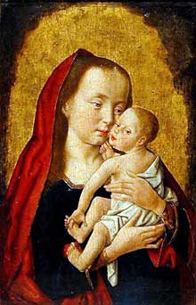Maître de Saint Gilles : la vierge et lenfant. Entre 1490 et 1520. Bois, 15 cm x 23 cm. Paris, musée du Louvre. (Histoire de lart - Quattrocento