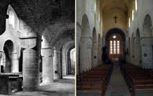 Gigny (Jura) : ancienne église abbatiale saint Taurin. Nef