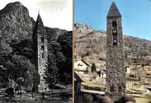 Isola de Tinée (Alpes Maritimes) : clocher de léglise saint Pierre