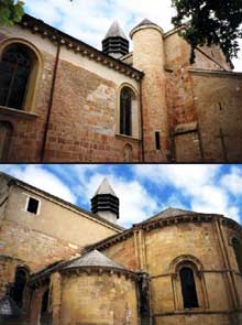Lescar (Pyrénées Atlantiques) : la « cathédrale » Notre Dame. Le chevet