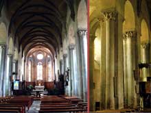 Mozac (Puy du Dôme) : l’abbaye saint Pierre. La nef de l’abbatiale