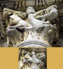 Vaison la Romaine (Vaucluse) : la chapelle saint Quenin : Décors de la corniche du chevet