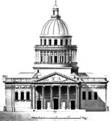 Jacques Germain Soufflot (1713-1780) : Façade principale de l’église Sainte-Geneviève (Panthéon)
