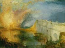 Joseph Mallord William Turner (1775-1851) : L’incendie du Parlement de Londres, 16 octobre 1834. Philadelphia Museum of Art