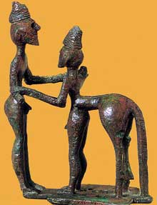 Hercule et Nessus, centauromachie. Bronze de l’époque géométrique ; vers 800-700. New York, Metropolitan Museum of Art. (Art grec)