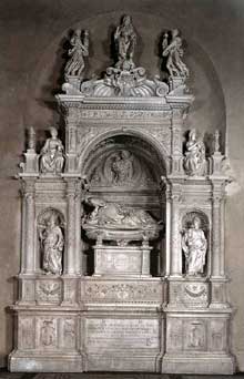 Andrea Contucci dit Sansovino : monument funéraire d’Ascanio Sforza 1505-1507. Marbre Santa Maria del Popolo, Rome