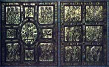 Sant’Ambrogio de Milan : le paliotto de l’autel par Volvinius, détail. Art carolingien. IXè