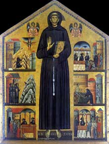 Bonaventura Berlinghieri : Saint François. 1235. Tempera sur bois. Pescia, église saint François